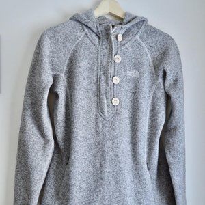 Heather Grey North Face Hooded Quarter Zip